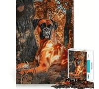 Puzzle per ragazzi da 1000 pezzi con un cane boxer sotto un albero,giunture lisce,divertente attività per la mente,gioco rilassante,regalo di Natale per il tempo libero (38x26cm)