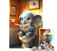 Puzzle per ragazzi da 1000 pezzi con un elefante che legge sul water Divertente gioco per tutta giocattolo avvincente per coltivare la pazienza Ottimo regalo per chi ama giocare e migliorare