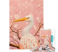 Puzzle per ragazzi da 1000 pezzi con un elegante airone tra i fiori di ciliegio Gioco per tutta giocattolo avvincente per coltivare la pazienza ottimo regalo per chi ama giocare e migliorare