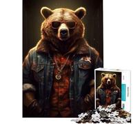 Puzzle per ragazzi da 1000 pezzi con un fantastico orso grizzly giocattolo educativo per l'apprendimento gioco per famiglie decorazione da parete regalo per donne e uomini (dimensioni 50x75cm)