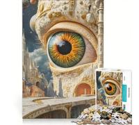 Puzzle per ragazzi da 1000 pezzi con un gigantesco occhio verde, gioco educativo, migliora la memoria, gioco stimolante, idea regalo 50x75cm