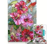 Puzzle per ragazzi da 1000 pezzi con un grazioso giardino in vetro colorato gioco educativo difficile collezione d'artista belle arti 38x26cm