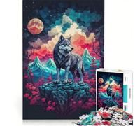 Puzzle per ragazzi da 1000 pezzi con un lupo muggito gioco interattivo per tutta la famiglia compleanno e Natale 50x75cm