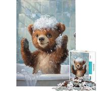 Puzzle per ragazzi da 1000 pezzi con un orso nella vasca da bagno gioco rilassante e stimolante per l'intelletto ideale come regalo per donne e uomini Un'opera d'arte (dimensioni 38x52cm)