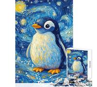 Puzzle per ragazzi da 1000 pezzi con un pinguino nella notte stellata Puzzle per adulti giocattolo decorativo da parete attività divertenti di analisi e logica da fare a casa (dimensioni 50x75cm)