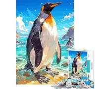 Puzzle per ragazzi da 1000 pezzi con un pinguino reale sulla spiaggia un rompicapo educativo ideale come regalo di compleanno o per coppie (dimensioni 38x26cm)