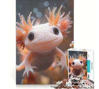 Puzzle per ragazzi da 1000 pezzi con un simpatico axolotl dalle branchie arancioni, antistress, sfida impegnativa, per rafforzare l'amore tra le coppie 50x75cm