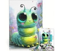 Puzzle per ragazzi da 1000 pezzi con un simpatico bruco in stile cartone animato, ideale per il giardino Giochi educativi, decorazione murale, con poster e foglio di curiosità abbinati 38x26cm