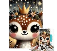 Puzzle per ragazzi da 1000 pezzi con un simpatico cerbiatto Divertimento a casa attività per passare il tempo durante le vacanze giochi divertenti per ragazzi dai 14 anni in su (50x75cm)