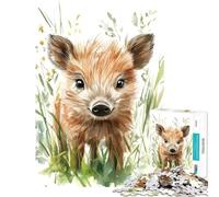 Puzzle per ragazzi da 1000 pezzi con un simpatico cinghiale nell'erba un gioco di assemblaggio che stimola la mente e crea un'atmosfera magica Decorazione da parete per ragazzi dai 14 anni in su