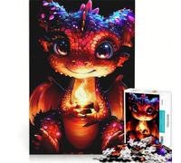 Puzzle per ragazzi da 1000 pezzi con un simpatico drago, antistress, sfida impegnativa, per rafforzare l'amore tra le coppie 38x26cm