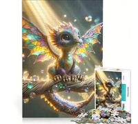 Puzzle per ragazzi da 1000 pezzi con un simpatico drago e una G macchiata, antistress, sfida impegnativa, per rafforzare l'amore tra le coppie 50x75cm