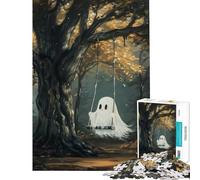 Puzzle per ragazzi da 1000 pezzi con un simpatico fantasma sull'altalena ideale per compleanni Natale attività in famiglia e giochi divertenti per ragazzi dai 14 anni in su (38x26cm)