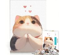 Puzzle per ragazzi da 1000 pezzi con un simpatico gatto dei cartoni animati, gioco educativo, difficile, collezione d'artista, belle arti 50x75cm