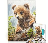 Puzzle per ragazzi da 1000 pezzi con un simpatico orsetto, giochi per famiglie, decorazione perfetta, collezione d'artista, belle arti 38x52cm