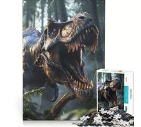 Puzzle per ragazzi da 1000 pezzi con un tirannosauro selvaggio gioco interattivo per divertimento in famiglia compleanno e Natale 38x26cm