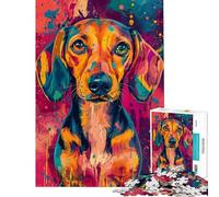 Puzzle per ragazzi da 1000 pezzi con un vivace disegno di un bassotto giocattoli artistici giochi educativi rompicapo regali educativi per donne e uomini (dimensioni 38x52cm)