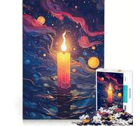 Puzzle per ragazzi da 1000 pezzi con una bellissima candela accesa, giocattolo antistress, rilassante per la mente, compleanni e occasioni speciali 38x26cm