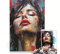 Puzzle per ragazzi da 1000 pezzi con una bellissima donna disegnata, antistress, rilassante e stimolante per la mente, compleanni e altre occasioni 50x75cm