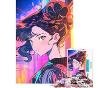 Puzzle per ragazzi da 1000 pezzi con una bellissima donna in stile anime gioco stimolante giocattolo per famiglie migliora la memoria regalo di Babbo Natale segreto (dimensioni 50x75cm)