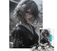 Puzzle per ragazzi da 1000 pezzi con una bellissima fanciulla ninja gioco impegnativo gioco impossibile adatto a coppie regalo di compleanno (dimensioni 38x52cm)