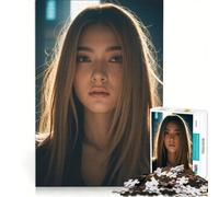 Puzzle per ragazzi da 1000 pezzi con una bellissima ragazza americana, giochi rilassanti, attività per tutta la famiglia, con poster abbinato e foglio di curiosità 50x75cm