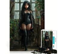 Puzzle per ragazzi da 1000 pezzi con una bellissima ragazza anime,taglio di alta qualità,divertente gioco di logica e abilità,facile da giocare,ideale per decorazioni natalizie (38x26cm)