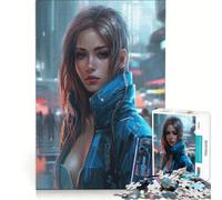 Puzzle per ragazzi da 1000 pezzi con una bellissima ragazza cyberpunk, giocattoli fai da te, decorazioni per la casa, ideale come regalo per tutta la famiglia 38x52cm