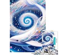 Puzzle per ragazzi da 1000 pezzi con una fantasiosa balena bianca in una galassia puzzle fai da te regalo di compleanno e regali unici (dimensioni 38x52cm)