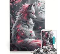 Puzzle per ragazzi da 1000 pezzi con una maestosa volpe bianca antistress di difficoltà elevata ideale come decorazione da scrivania 50x75cm