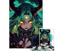 Puzzle per ragazzi da 1000 pezzi con una ragazza demone dai capelli verdi Attività divertenti da fare a casa migliora la memoria e rilassa Giochi per ragazzi dai 14 anni in su (38x26cm)