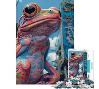 Puzzle per ragazzi da 1000 pezzi con una rana colorata in un ambiente urbano Un puzzle difficile e stimolante perfetto come regalo di compleanno Gioco educativo per ragazzi dai 14 anni in su 38x52cm