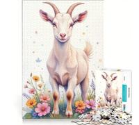 Puzzle per ragazzi da 1000 pezzi con una simpatica capretta in primavera, gioco educativo, per divertimento in famiglia, regalo di compleanno, regalo di viaggio 50x75cm