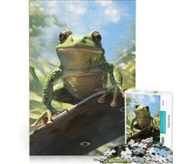 Puzzle per ragazzi da 1000 pezzi con una simpatica rana verde, giocattolo fai da te, decorazione per la casa, ideale come regalo per tutta la famiglia 50x75cm