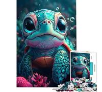 Puzzle per ragazzi da 1000 pezzi con una simpatica tartaruga marina Un gioco rilassante che stimola la mente e favorisce il pensiero Adatto a partire dai 14 anni 50x75cm