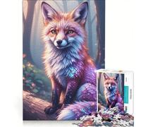 Puzzle per ragazzi da 1000 pezzi con una simpatica volpe rosa, antistress, sfida impegnativa, per rafforzare l'amore tra le coppie 50x75cm