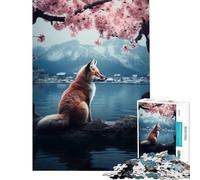 Puzzle per ragazzi da 1000 pezzi con una volpe seduta in riva a un lago Gioco pratico e stimolante ideale come regalo Taglio di precisione (dimensioni 50x75cm)