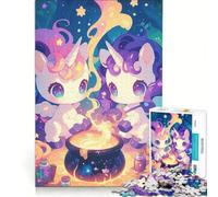 Puzzle per ragazzi da 1000 pezzi con unicorni che preparano pozioni gioco pratico difficile e stimolante cerca un gioco impegnativo 38x26cm