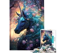 Puzzle per ragazzi da 1000 pezzi con unicorno e foresta magica sfida educativa taglio di precisione gioco pratico per ragazzi dai 14 anni in su (38x52cm)