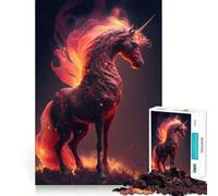 Puzzle per ragazzi da 1000 pezzi con unicorno fiammeggiante,disegno dai bordi precisi,gioco di concentrazione,regalo,gioco rilassante,scena natalizia 50x75cm
