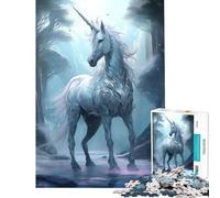 Puzzle per ragazzi da 1000 pezzi con unicorno nel mondo di ghiaccio gioco pratico giocattolo educativo idee regalo sfida impegnativa (dimensioni 38x52cm)