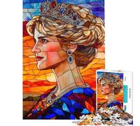 Puzzle per ragazzi da 1000 pezzi con vetrata raffigurante la Principessa Diana Puzzle antistress per adulti perfetto come decorazione regalo di Natale o di compleanno (dimensioni 38x26cm)
