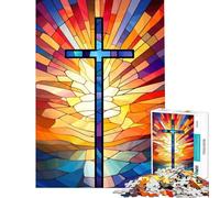 Puzzle per ragazzi da 1000 pezzi con vetrata raffigurante la Santa Croce Gioco per tutta la famiglia un giocattolo avvincente per coltivare la pazienza un'ottima idea regalo per migliorare la memoria