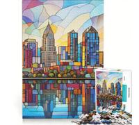 Puzzle per ragazzi da 1000 pezzi con vetrate artistiche di San Diego gioco pratico ideale per passare il tempo durante le vacanze con poster e foglio di curiosità abbinati 50x75cm