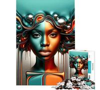 Puzzle per ragazzi da 1000 pezzi con vibrante ritratto africano gioco antistress regalo di compleanno regalo di viaggio (38x26cm)