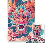 Puzzle per ragazzi da 1000 pezzi con vibrante ruggito di drago gioco divertente allena la mente e la mano adatto come decorazione da scrivania 50x75cm