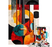 Puzzle per ragazzi da 1000 pezzi con violino minimalista gioco stimolante giocattolo educativo che migliora la memoria regalo di Babbo Natale segreto (dimensioni 38x26cm)