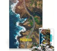 Puzzle per ragazzi da 1000 pezzi con vista aerea della costa delle Hawaii, un gioco rompicapo divertente e spiritoso, compleanni e Natale 38x52cm