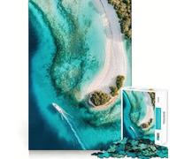 Puzzle per ragazzi da 1000 pezzi con vista aerea di un'isola tropicale, bordi perfetti, divertente gioco di logica, regalo, accogliente e divertente, decorazione natalizia da parete (38x52cm)
