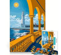 Puzzle per ragazzi da 1000 pezzi con vista del faro di Alessandria,taglio premium,divertente,intelligente,regalo,gioco facile,pezzo artistico natalizio (38x52cm)